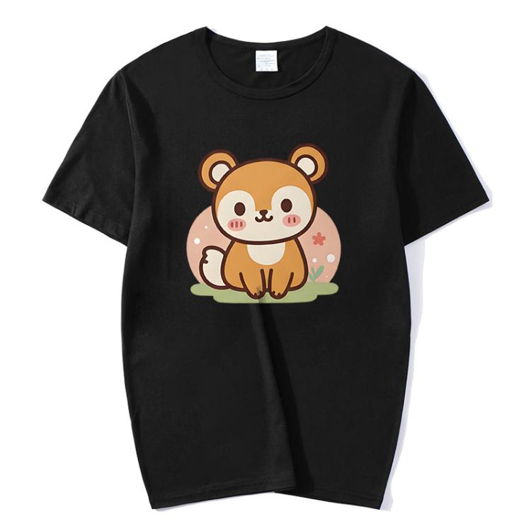 Squirrel Printed Round Neck Modal Short Sleeve T-shirt Print On Your Demand, S, M, L, XL, XXL, XXXL, XXXXL, XXXXXL