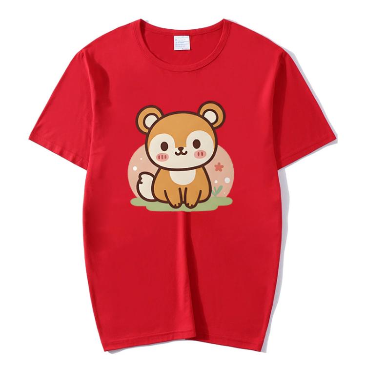Squirrel Printed Round Neck Modal Short Sleeve T-shirt Print On Your Demand, S, M, L, XL, XXL, XXXL, XXXXL, XXXXXL