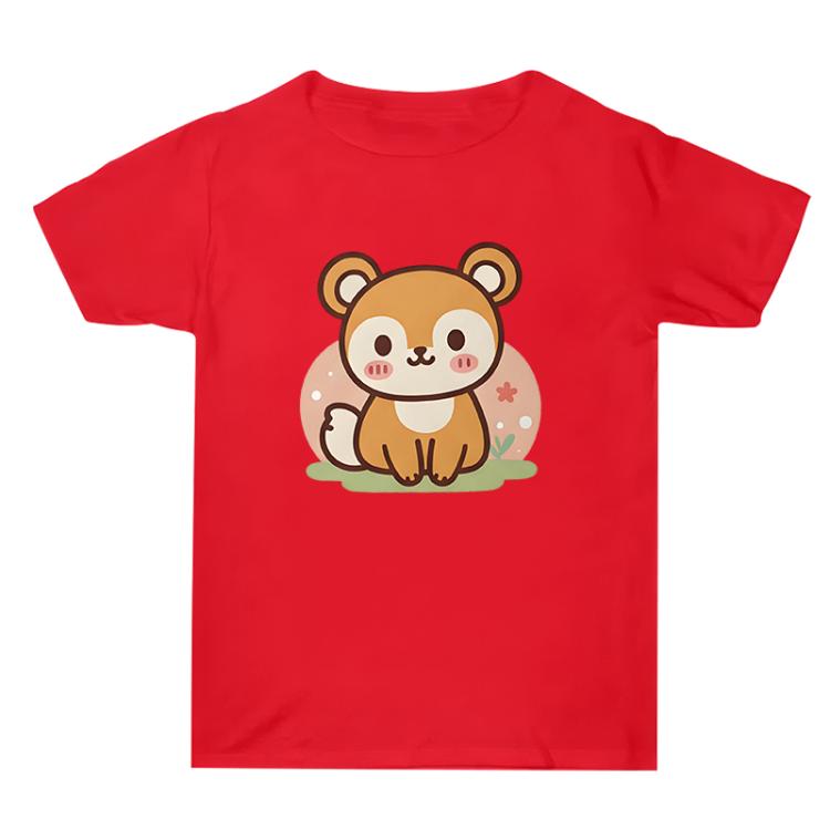 Squirrel Printed Summer Baggy Cotton Short Sleeve T-shirt Print On Your Demand
