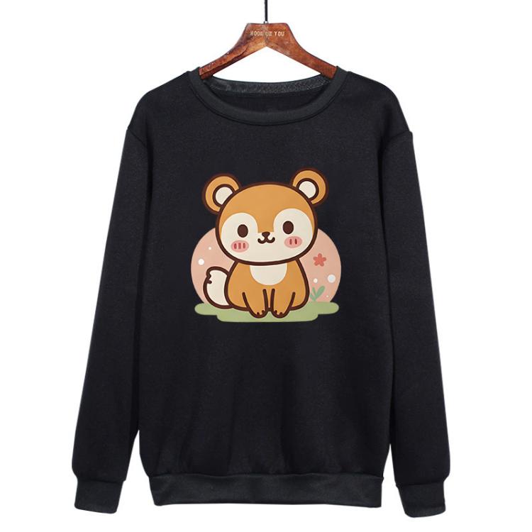 Squirrel Printed Casual Loose Round Neck Sweatshirt Print On Your Demand, XS, S, M, L, XL, XXL, XXXL