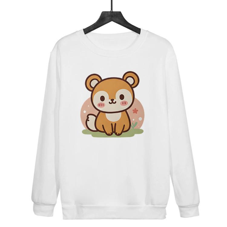 Squirrel Printed Casual Loose Round Neck Sweatshirt Print On Your Demand, XS, S, M, L, XL, XXL, XXXL