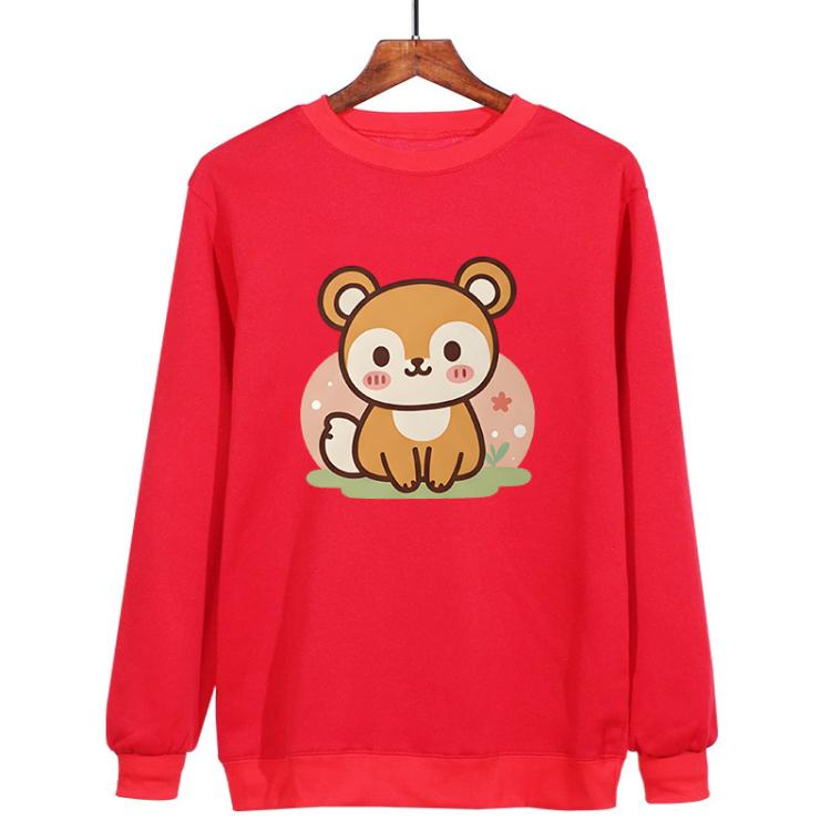 Squirrel Printed Casual Loose Round Neck Sweatshirt Print On Your Demand, XS, S, M, L, XL, XXL, XXXL