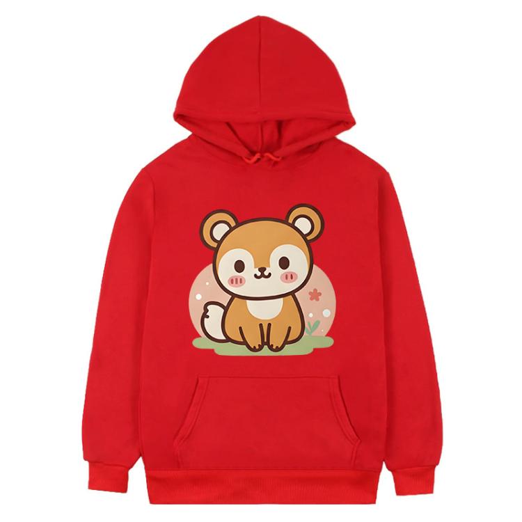 Squirrel Printed Fleece Hooded Sweatshirt Print On Your Demand, XS, S, M, L, XL, XXL, XXXL