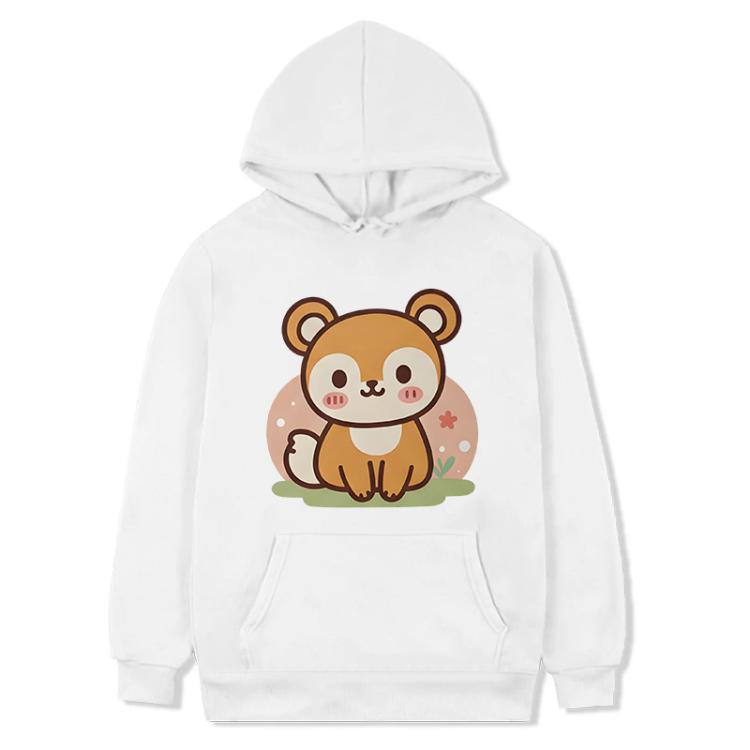 Squirrel Printed Fleece Hooded Sweatshirt Print On Your Demand, XS, S, M, L, XL, XXL, XXXL