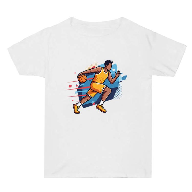 Basketball Player Printed Summer Baggy Cotton Short Sleeve T-shirt Print On Your Demand