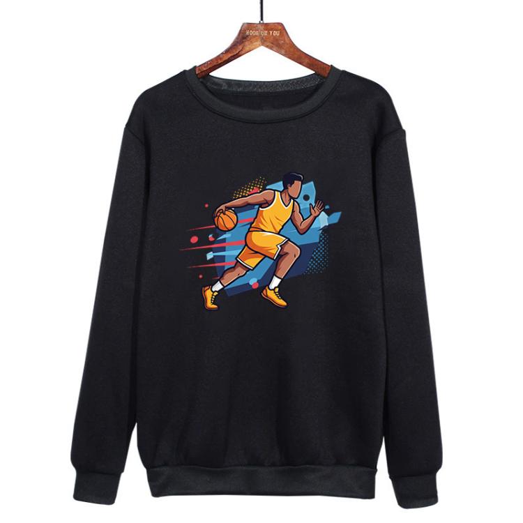 Basketball Player Printed Casual Loose Round Neck Sweatshirt Print On Your Demand, XS, S, M, L, XL, XXL, XXXL