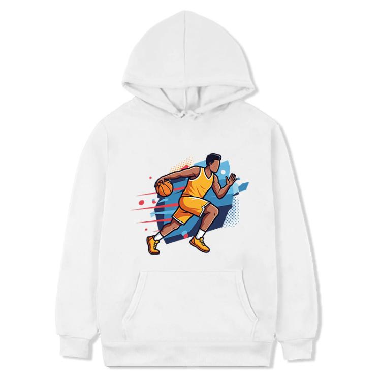 Basketball Player Printed Fleece Hooded Sweatshirt Print On Your Demand, XS, S, M, L, XL, XXL, XXXL