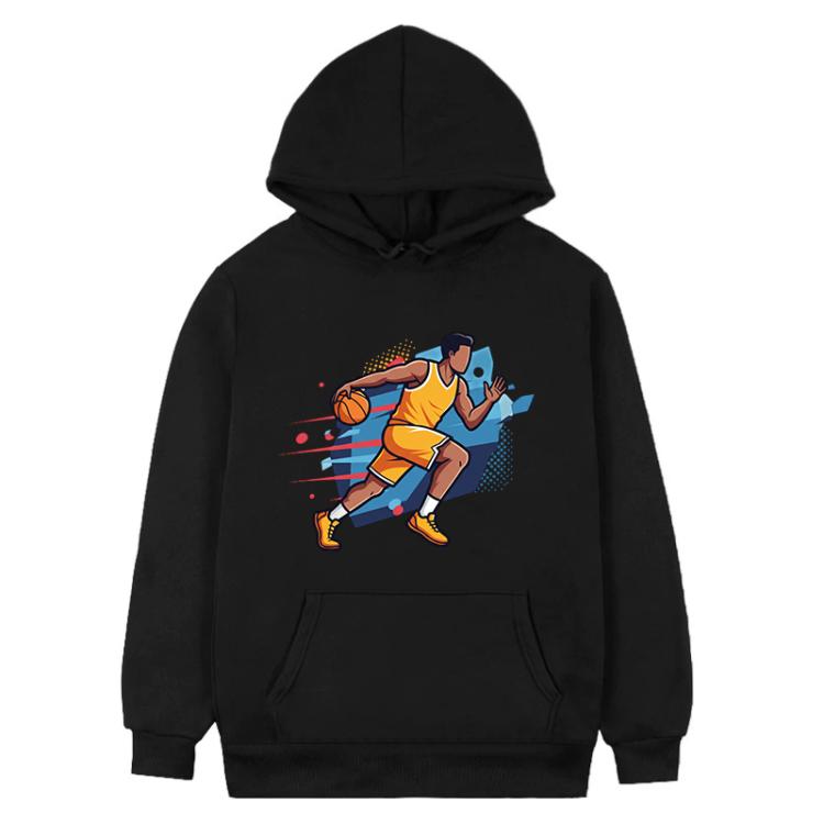 Basketball Player Printed Fleece Hooded Sweatshirt Print On Your Demand, XS, S, M, L, XL, XXL, XXXL