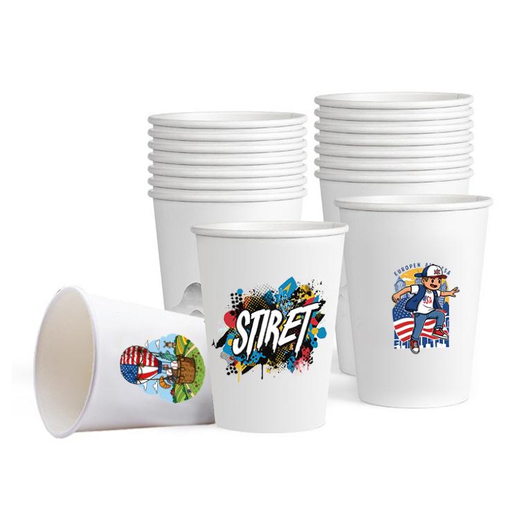 500pcs 250ml Disposable Paper Cup Custom Made Print On Your Demand, Alphabet
