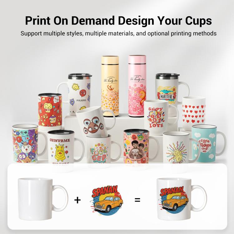 Alphabet Printed Ceramics Big Belly Mug Water Cup Print On Your Demand, Alphabet
