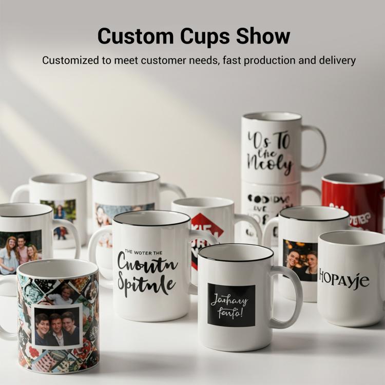 Alphabet Printed Ceramics Big Belly Mug Water Cup Print On Your Demand, Alphabet
