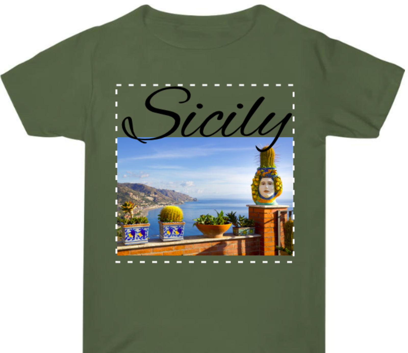 Sicily” T-Shirt – Italian Souvenir Tee with Coastal Print | Unisex Mediterranean Style Shirt