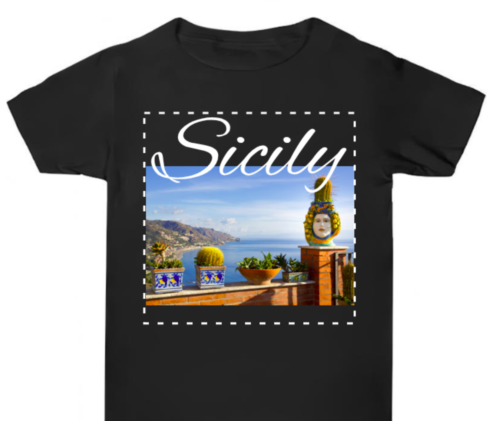 Sicily” T-Shirt – Italian Souvenir Tee with Coastal Print | Unisex Mediterranean Style Shirt